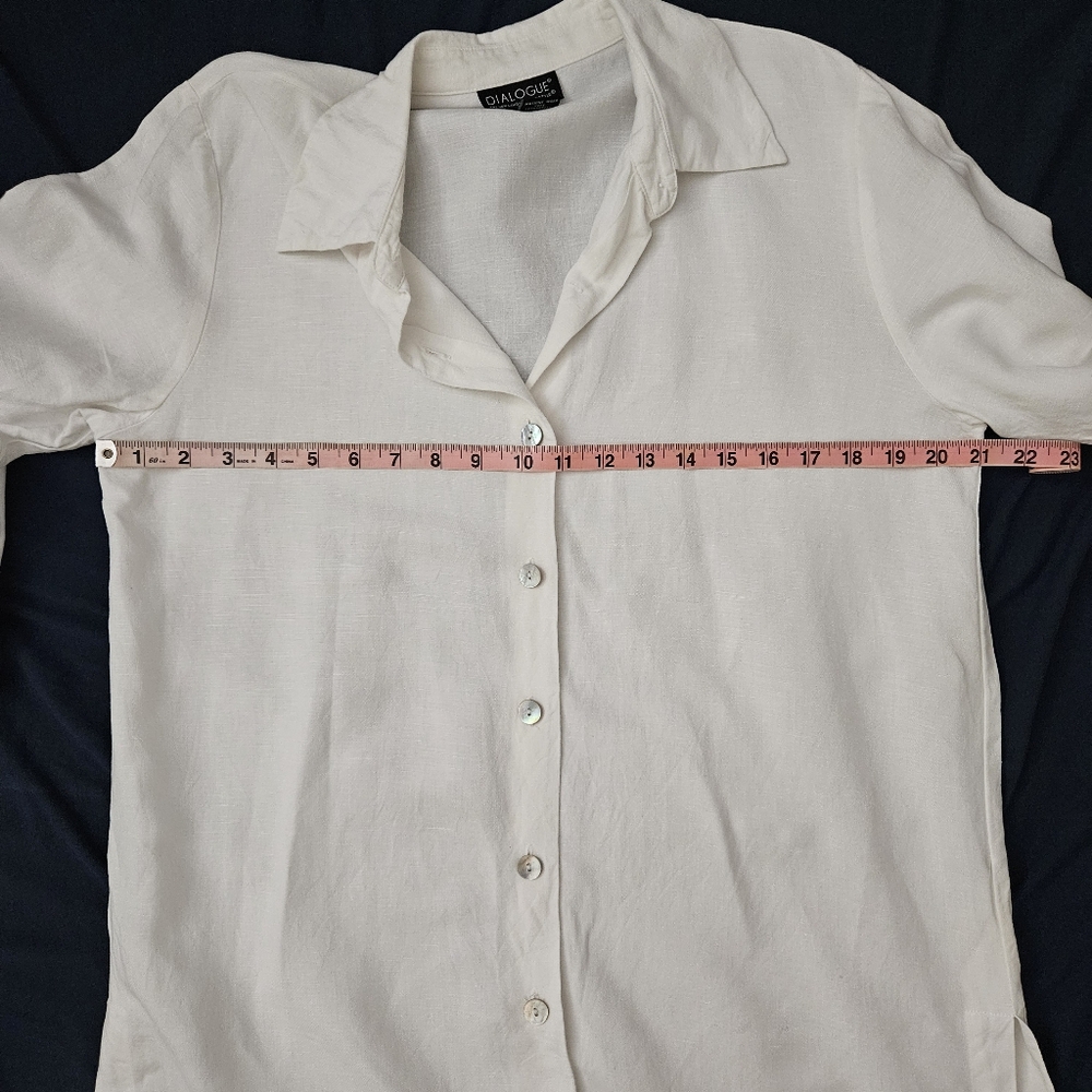 Dialogue White Off White Collared Button Down Shirt Long Sleeve‎ Size Small - Picture 5 of 6